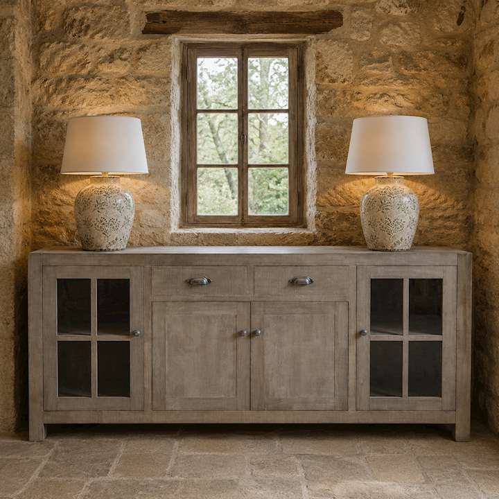4 DOOR SIDEBOARD WITH 2 DRAWERS 180x40x80cm